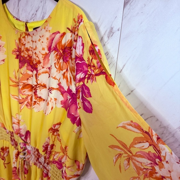 Ashley Stewart Floral Flowy Long Sleeve Dress SZ 14/16 - Picture 2 of 7